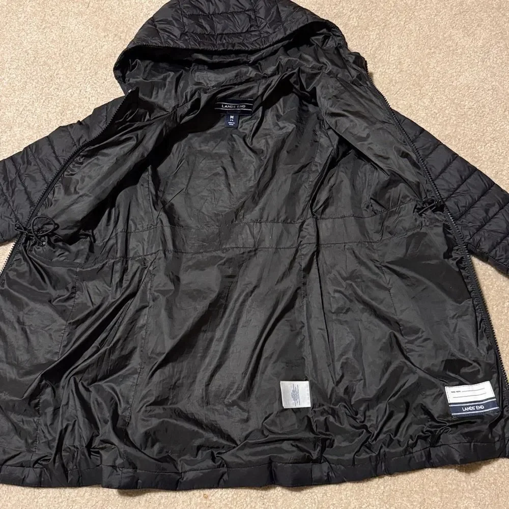 Lands' End black girl's puffer jacket size medium